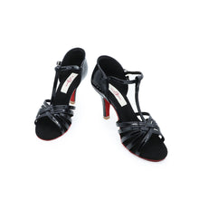 Load image into Gallery viewer, Just BDdance Women Latin Shoes BD217 Black Patent Red Sole Shoes Professional Lady Latin Leather  Sandal Dance High Heel Dancesport bd dance bd dance studio bd dancer bd dance eu
