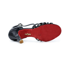 Load image into Gallery viewer, Just BDdance Women Latin Shoes BD217 Black Patent Red Sole Shoes Professional Lady Latin Leather  Sandal Dance High Heel Dancesport bd dance bd dance studio bd dancer bd dance eu

