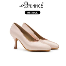 Load image into Gallery viewer, BD DANCE Shoes Women Standard Shoes Professional Ballroom Shoes Satin High Heel Leather Sole Dancesport 104
