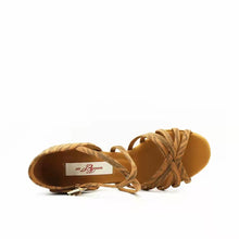 Load image into Gallery viewer, Just BD DANCE Women Latin Shoes BD216  Professional Lady Latin Leather PU Sandal Dance Tan Color  High Heel Dancesport
