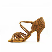Load image into Gallery viewer, Just BD DANCE Women Latin Shoes BD216  Professional Lady Latin Leather PU Sandal Dance Tan Color  High Heel Dancesport
