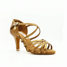 Load image into Gallery viewer, Just BD DANCE Women Latin Shoes BD216  Professional Lady Latin Leather PU Sandal Dance Tan Color  High Heel Dancesport
